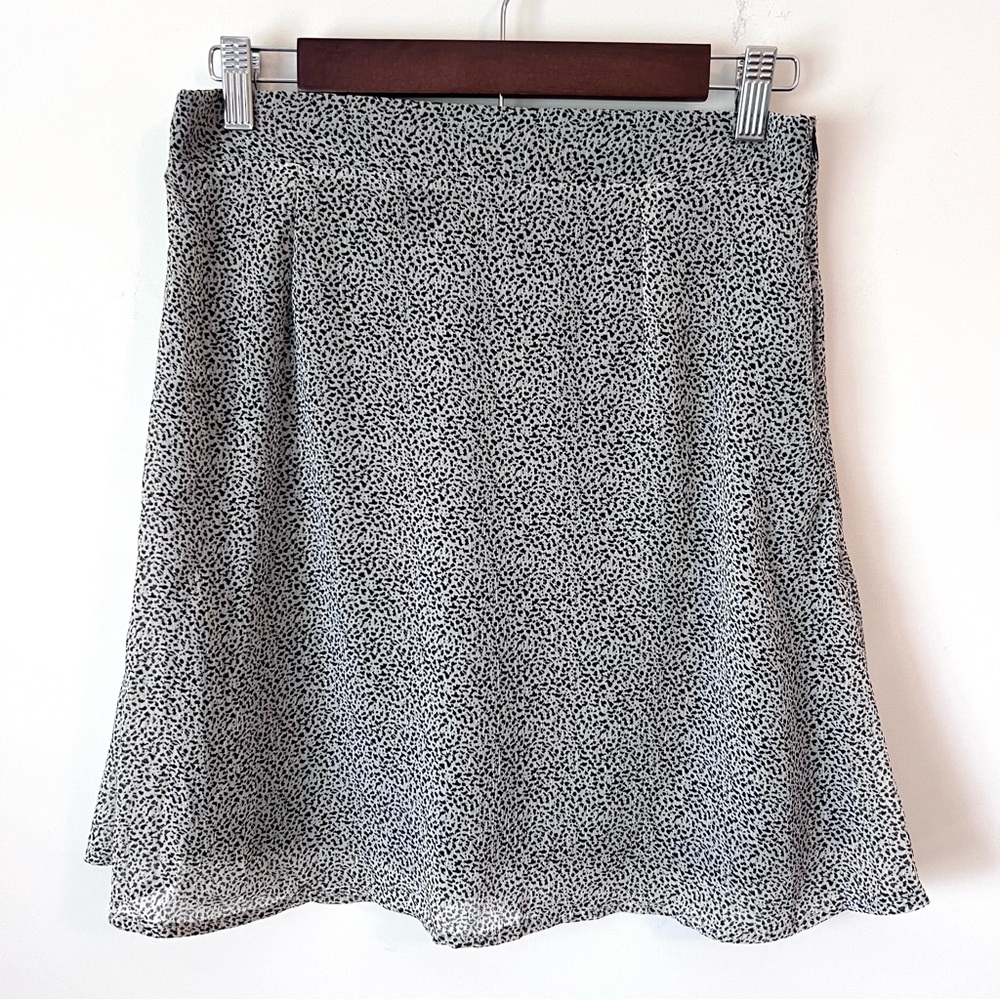 NWT Sienna Sky Leopard Print Skirt Sz L Elastic Waist Side Zip Lined 0142